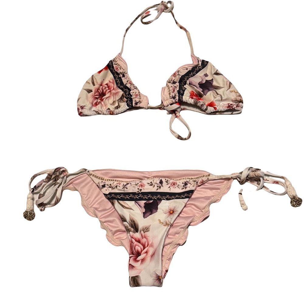 Agua Bendita two piece floral triangle teeny bikini Summer Beach pool - Picture 1 of 12